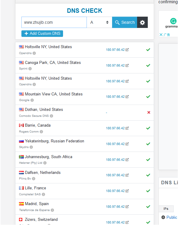 推荐国外一个不错的DNS检测网站-希望zz